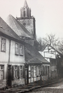 A village scene in Pasewalk including the church spire. This was another of my great grandfather's photographs from pre-1914. 